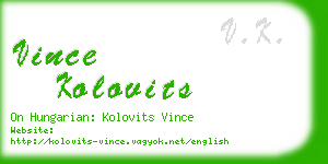 vince kolovits business card